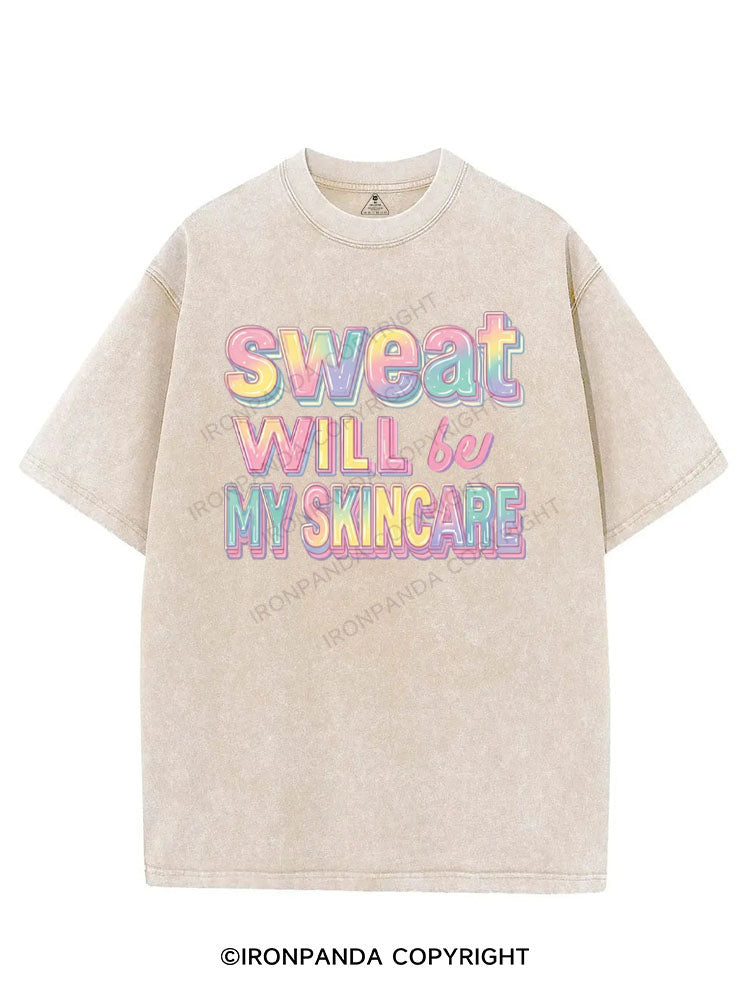 SWEAT WILL BE MY SKINCARE VINTAGE GYM SHIRT