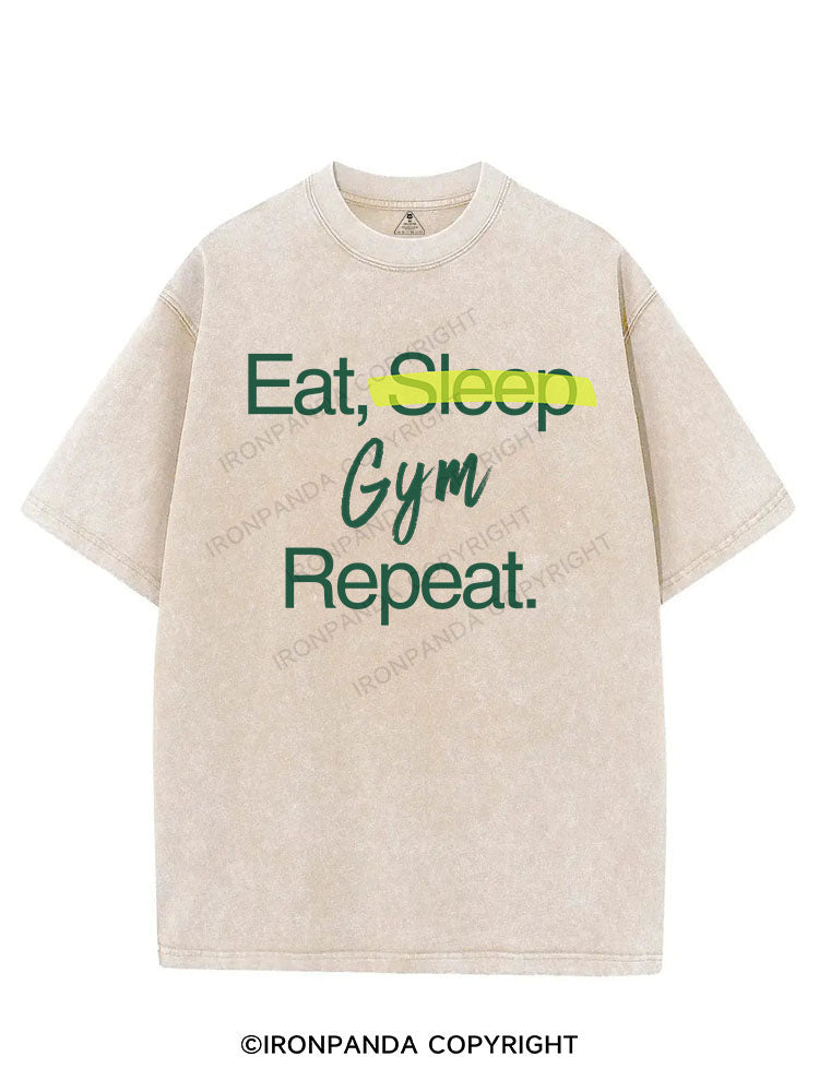 EAT SLEEP GYM REPEAT VINTAGE GYM SHIRT
