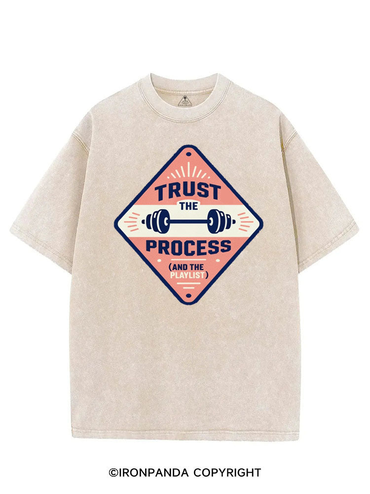 TRUST THE PROCESS AND THE PLAYLIST VINTAGE GYM SHIRT