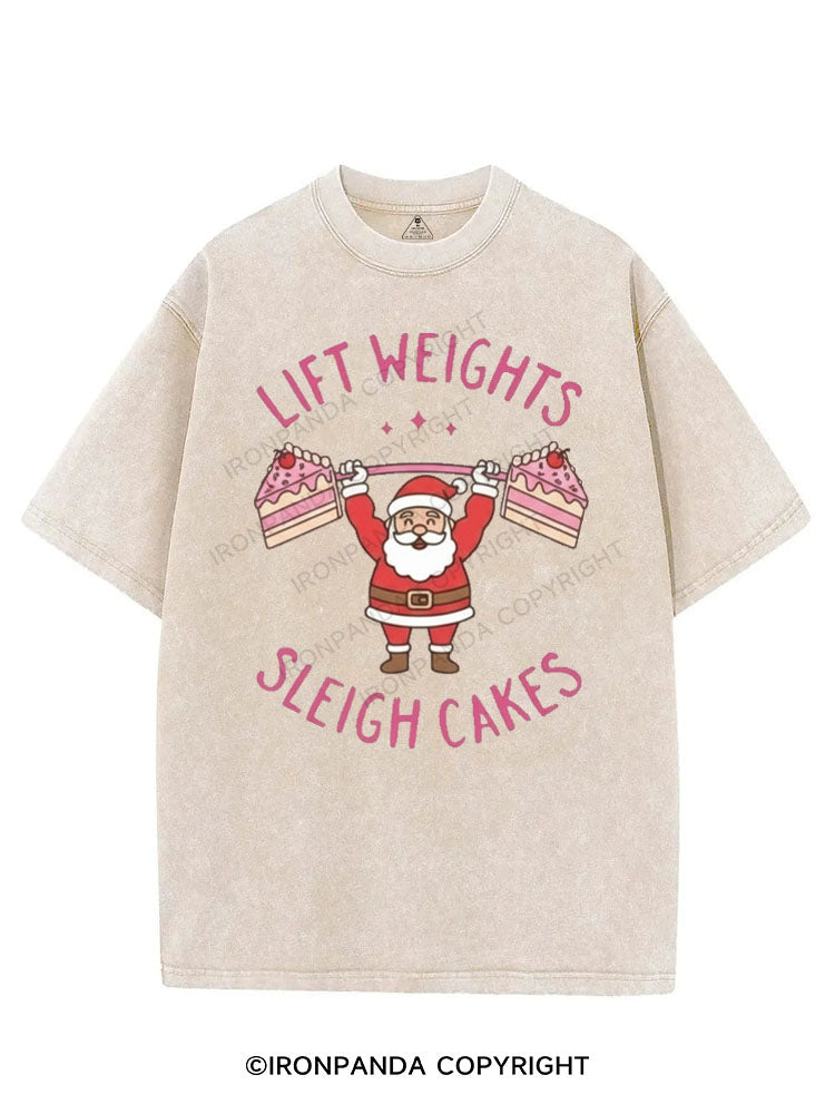 LIFT WEIGHTS SLEIGH CAKES VINTAGE GYM SHIRT