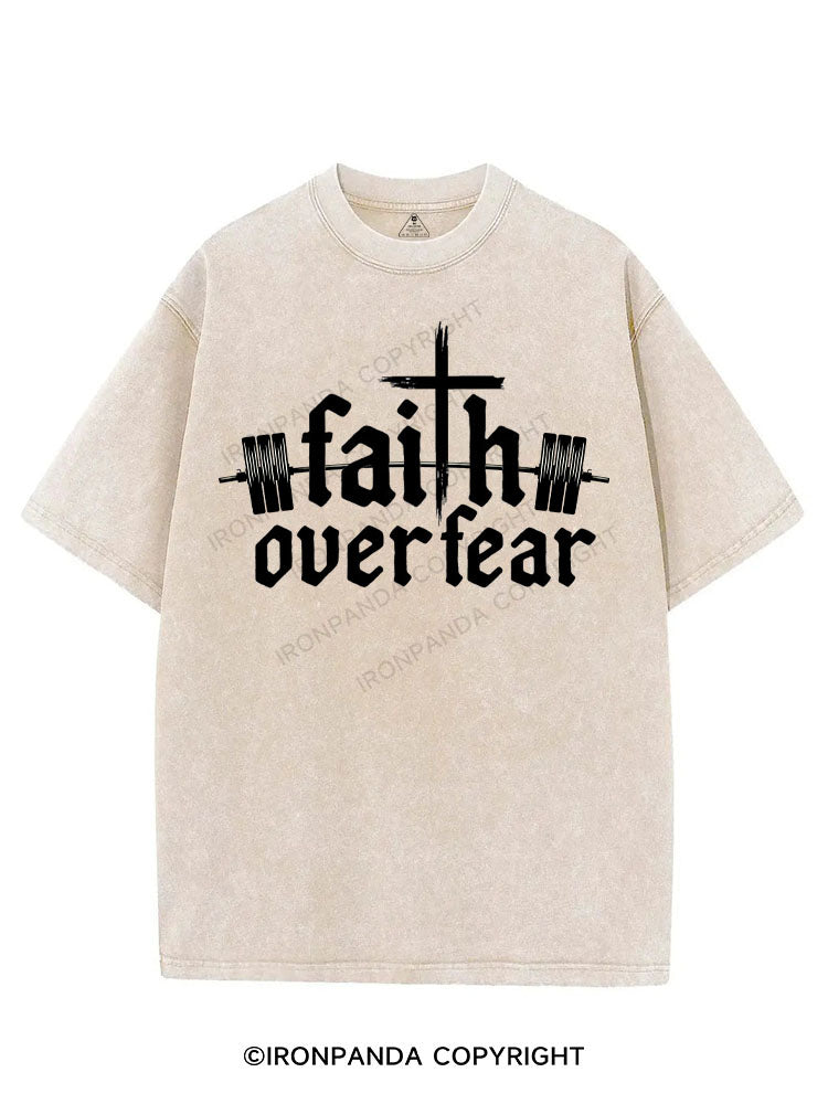 FAITH OVER FEAR VINTAGE GYM SHIRT