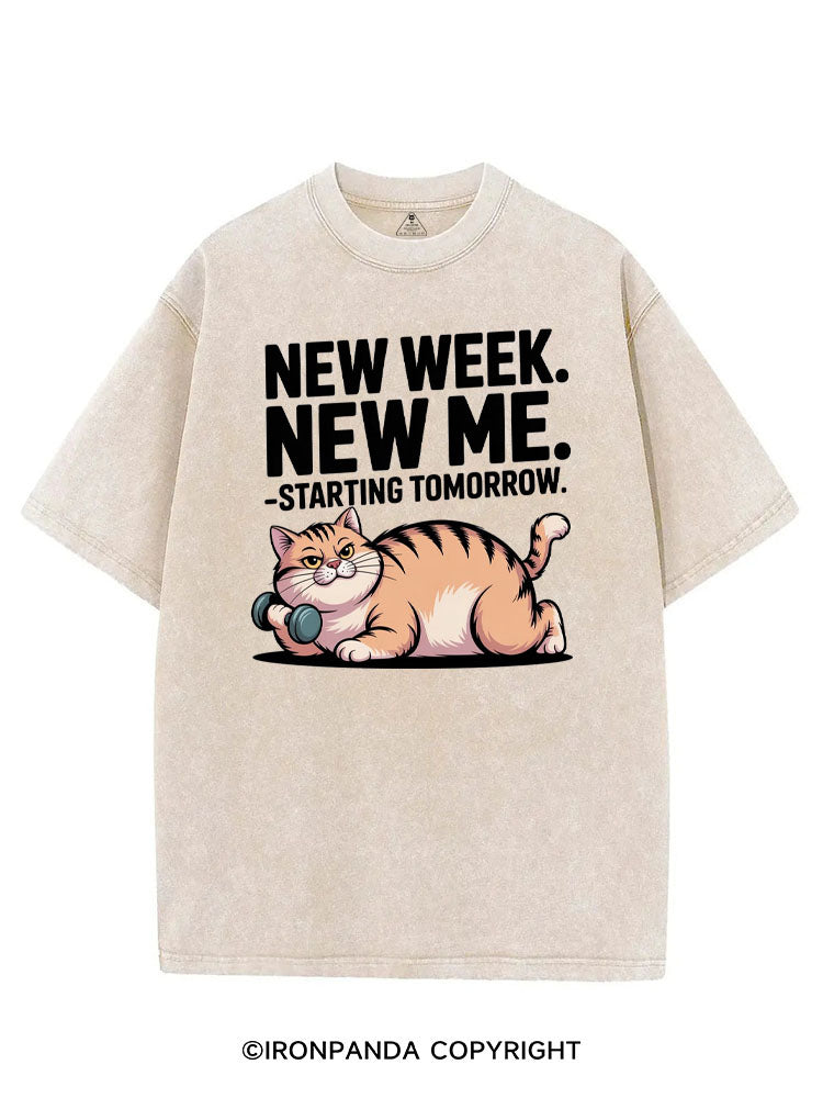 NEW WEEK NEW ME STARTING TOMORROW VINTAGE GYM SHIRT