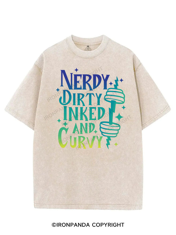 NERDY DIRTY INKED AND CURVY VINTAGE GYM SHIRT
