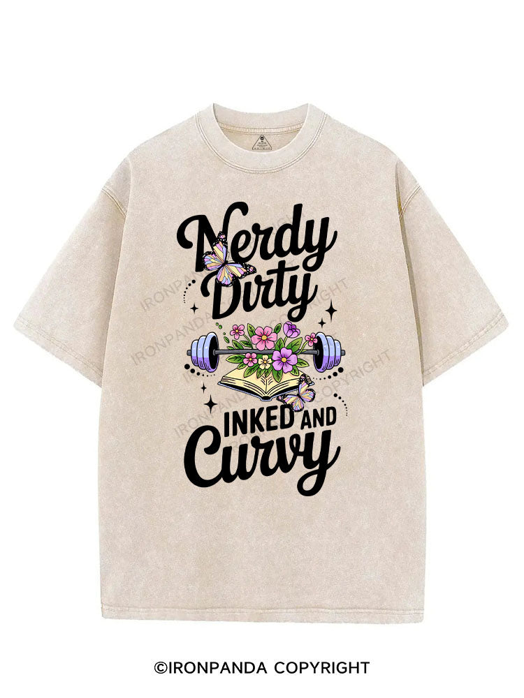 NERDY DIRTY INKED AND CURVY VINTAGE GYM SHIRT