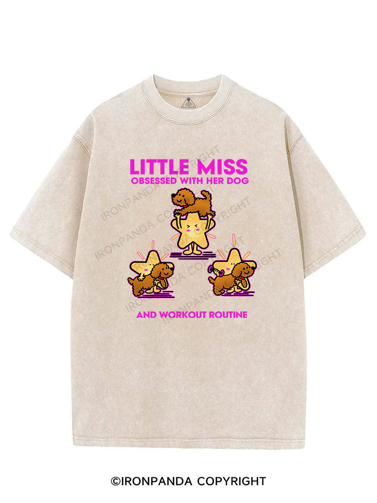 little miss obsessed with her dog and workout routine VINTAGE GYM SHIRT