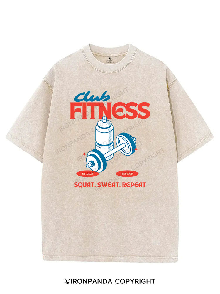 FITNESS CLUB SQUAT SWEAT REPEAT VINTAGE GYM SHIRT