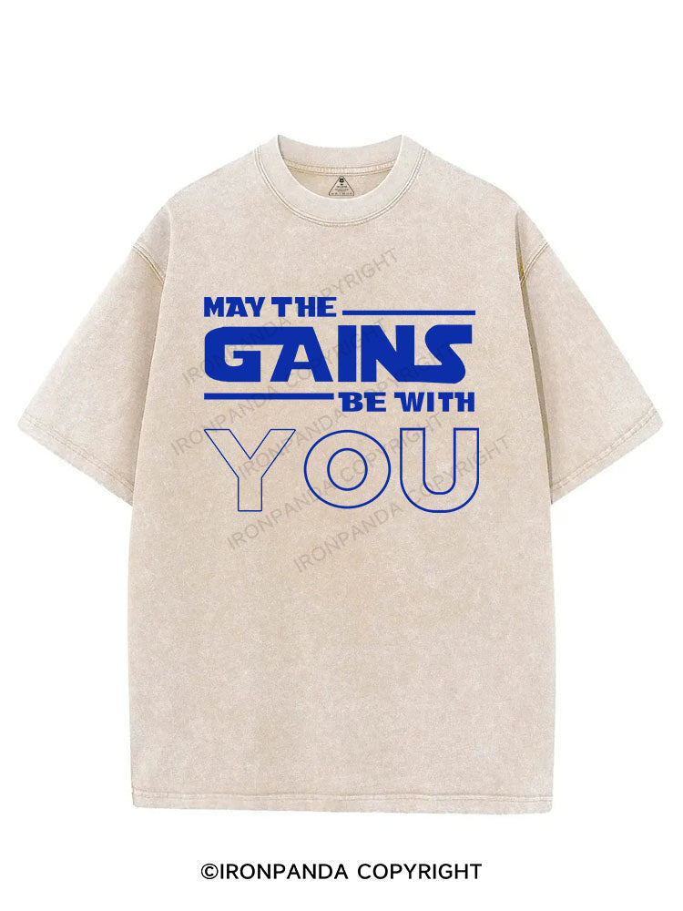 MAY THE GAINS BE WITH YOU VINTAGE GYM SHIRT