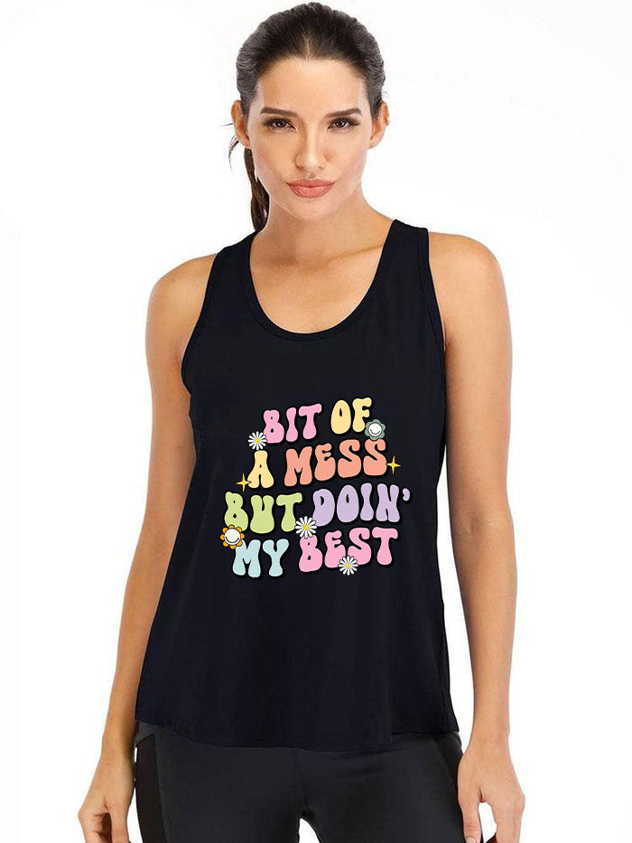 BIT OF A MESS BUT DOIN' MY BEST Cotton Gym Tank