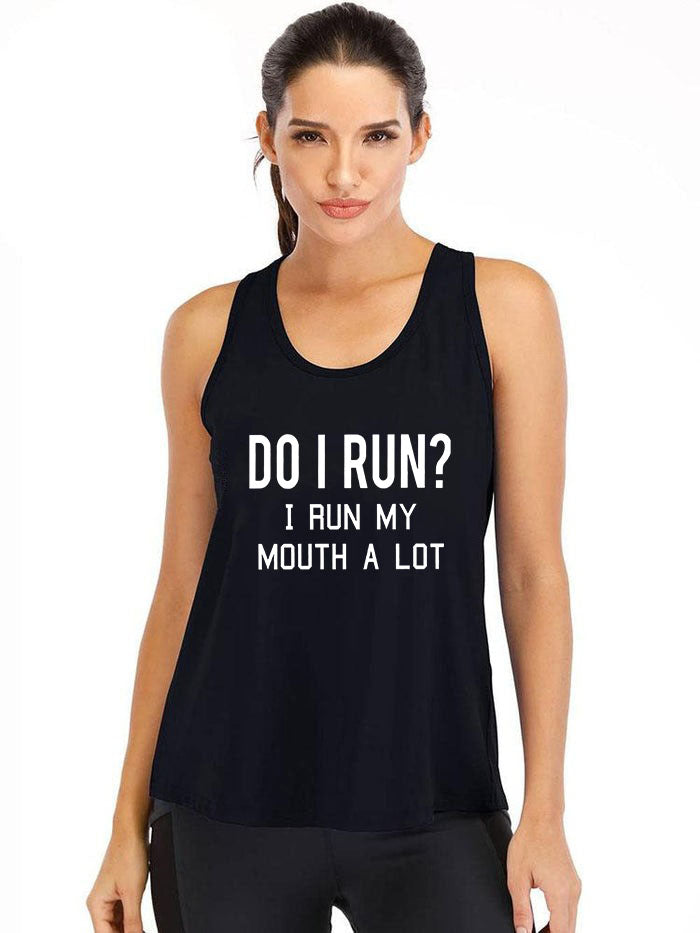 I RUN MY MOUTH Cotton Gym Tank