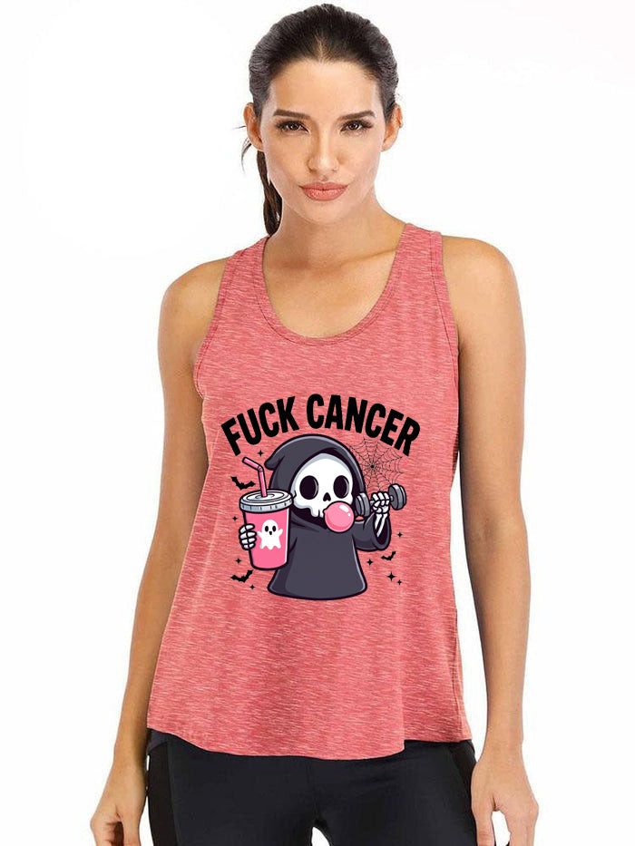 FUCK CANCER CUTE REAPER LIFTER Ironpanda Women Fitness Tank