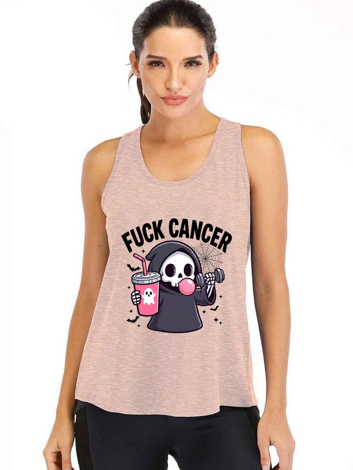 FUCK CANCER CUTE REAPER LIFTER Ironpanda Women Fitness Tank