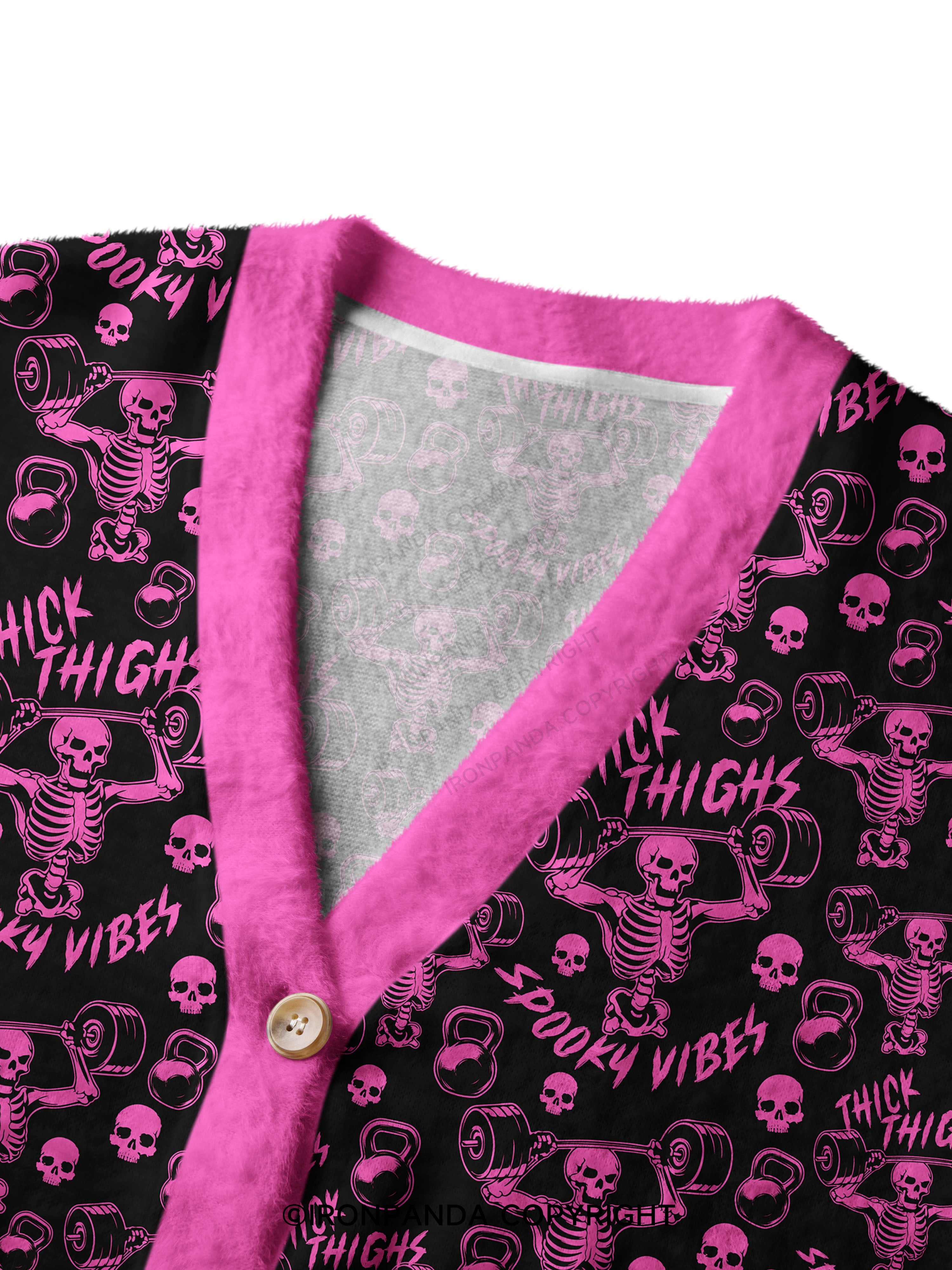 Thick Thighs Spooky Vibes Ugly Cardigan Sweater