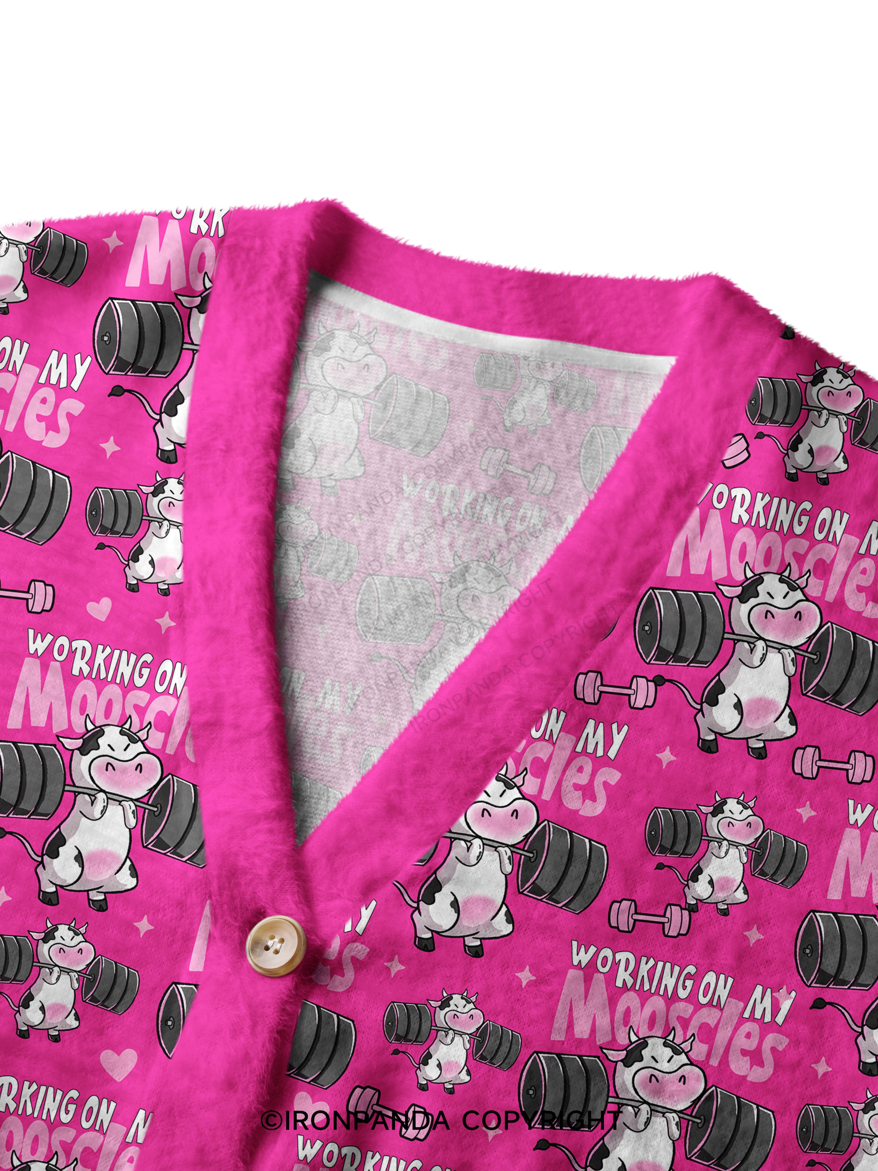 WORKING ON MY MOOSCLES Ugly Cardigan Sweater