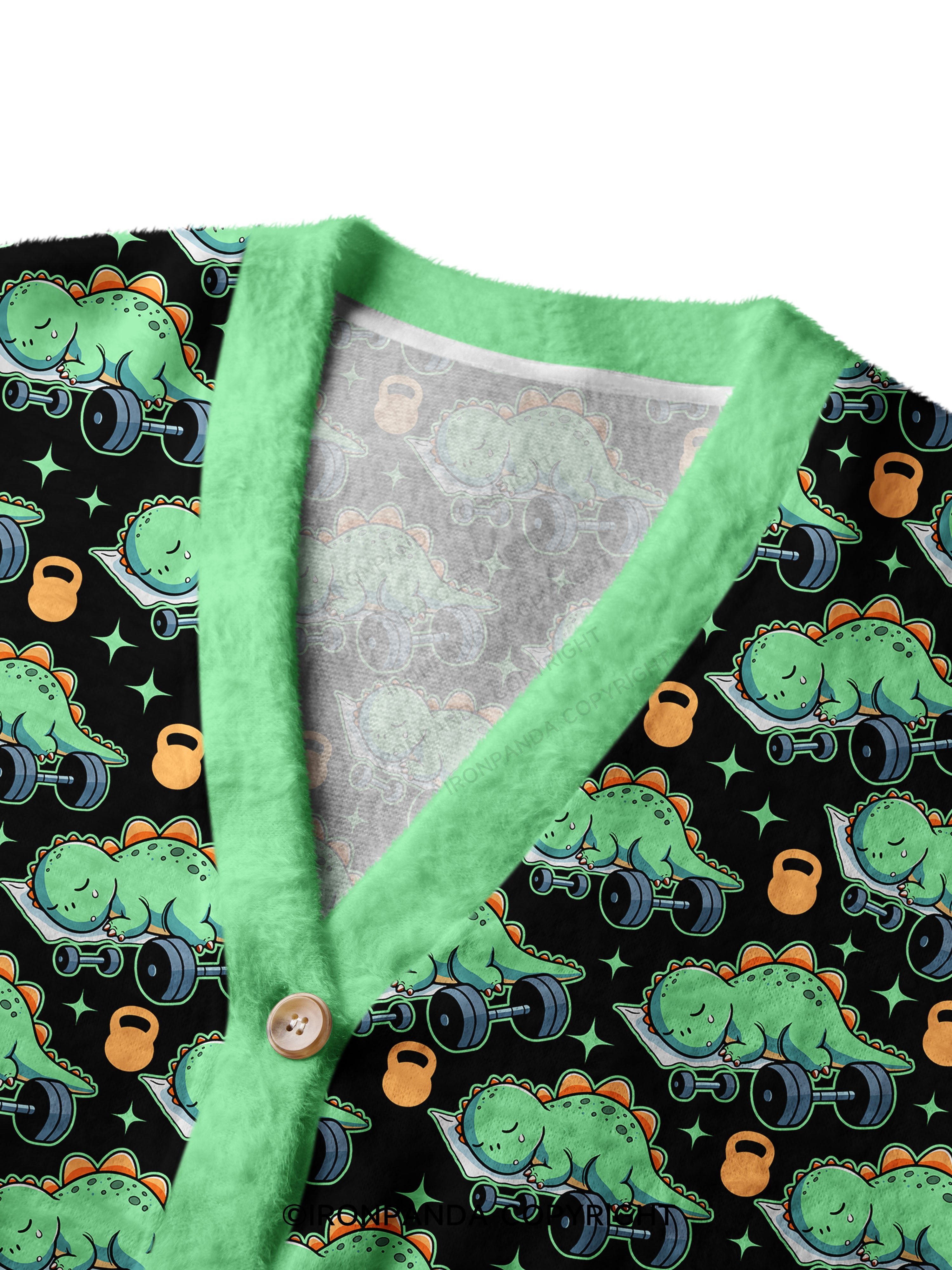 Dino-Sore Sleep Ugly Cardigan Sweater
