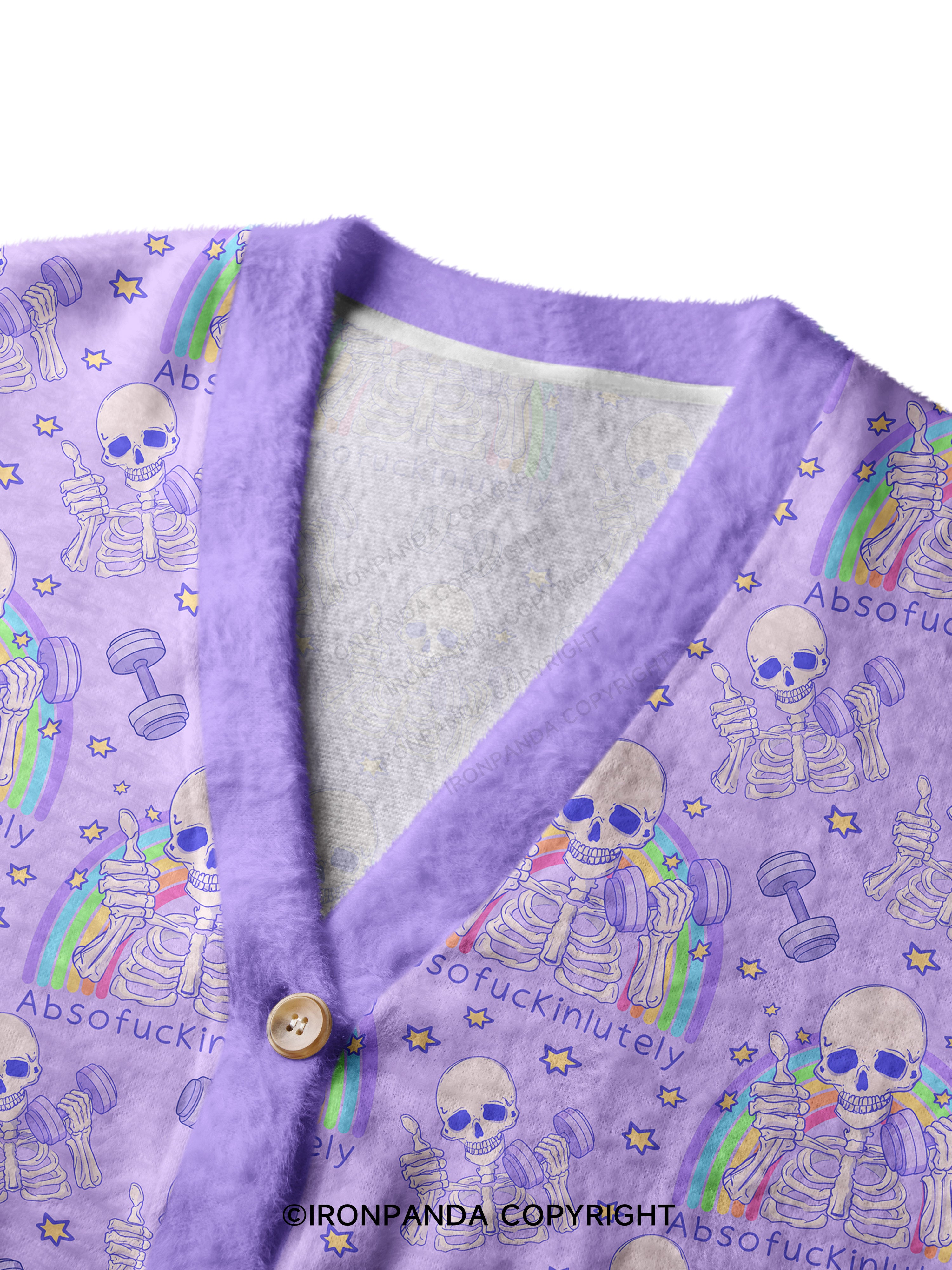 ABSOFUCKINLUTELY GYM SKELETON Ugly Cardigan Sweater