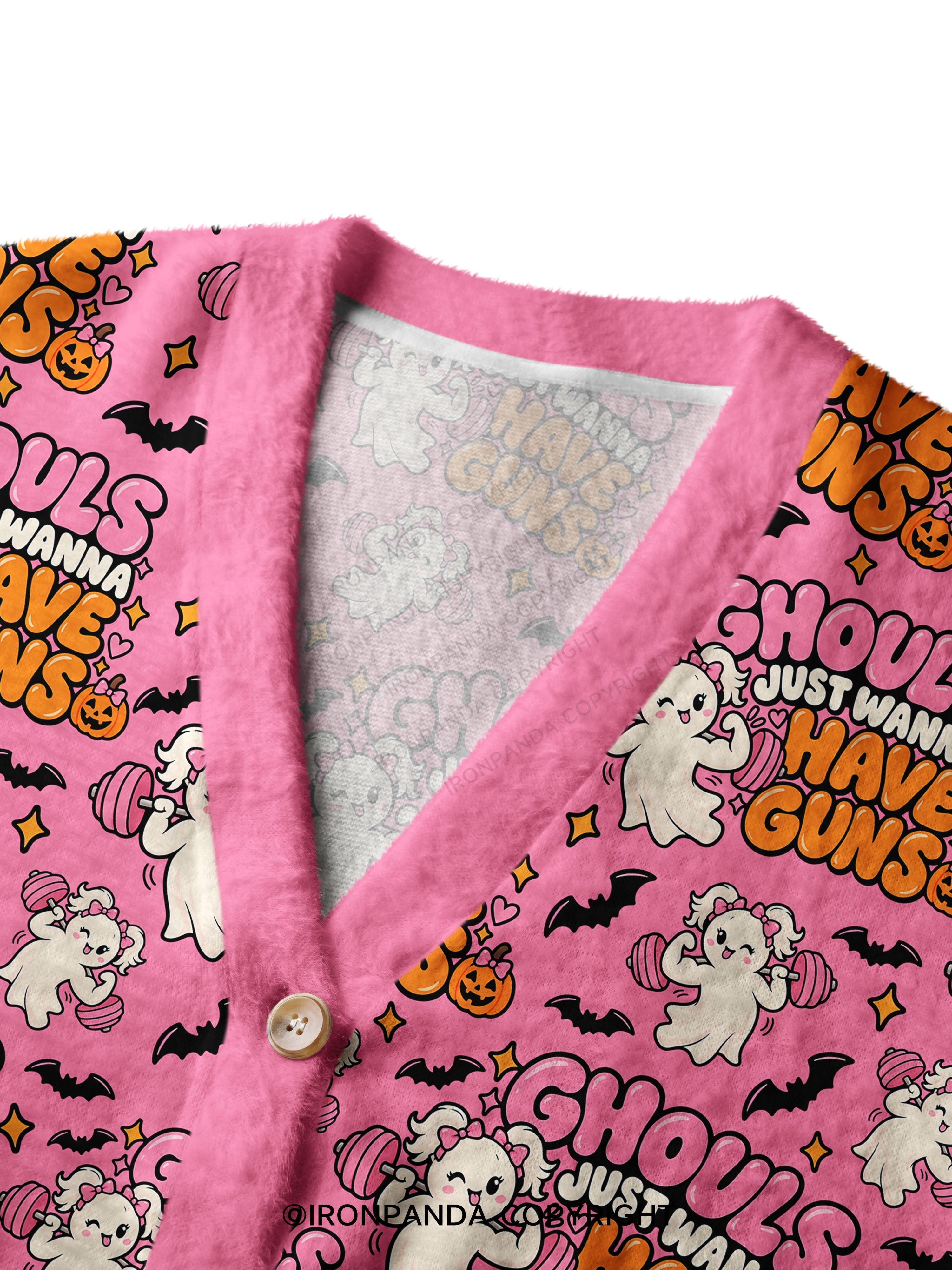 GHOULS JUST WANNA HAVE GUNS Ugly Cardigan Sweater