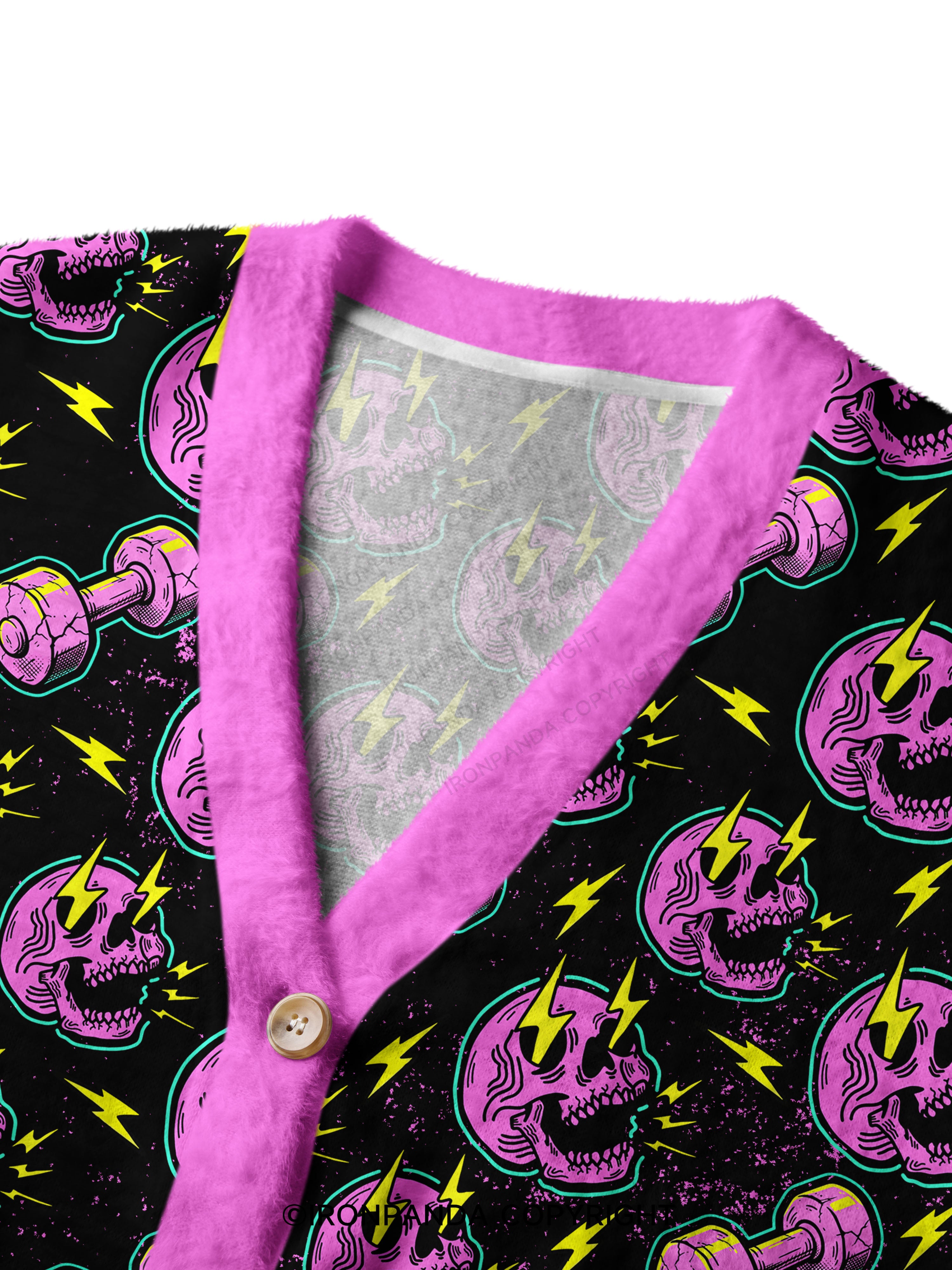 LIGHTNING SKELETON Ugly Cardigan Sweater