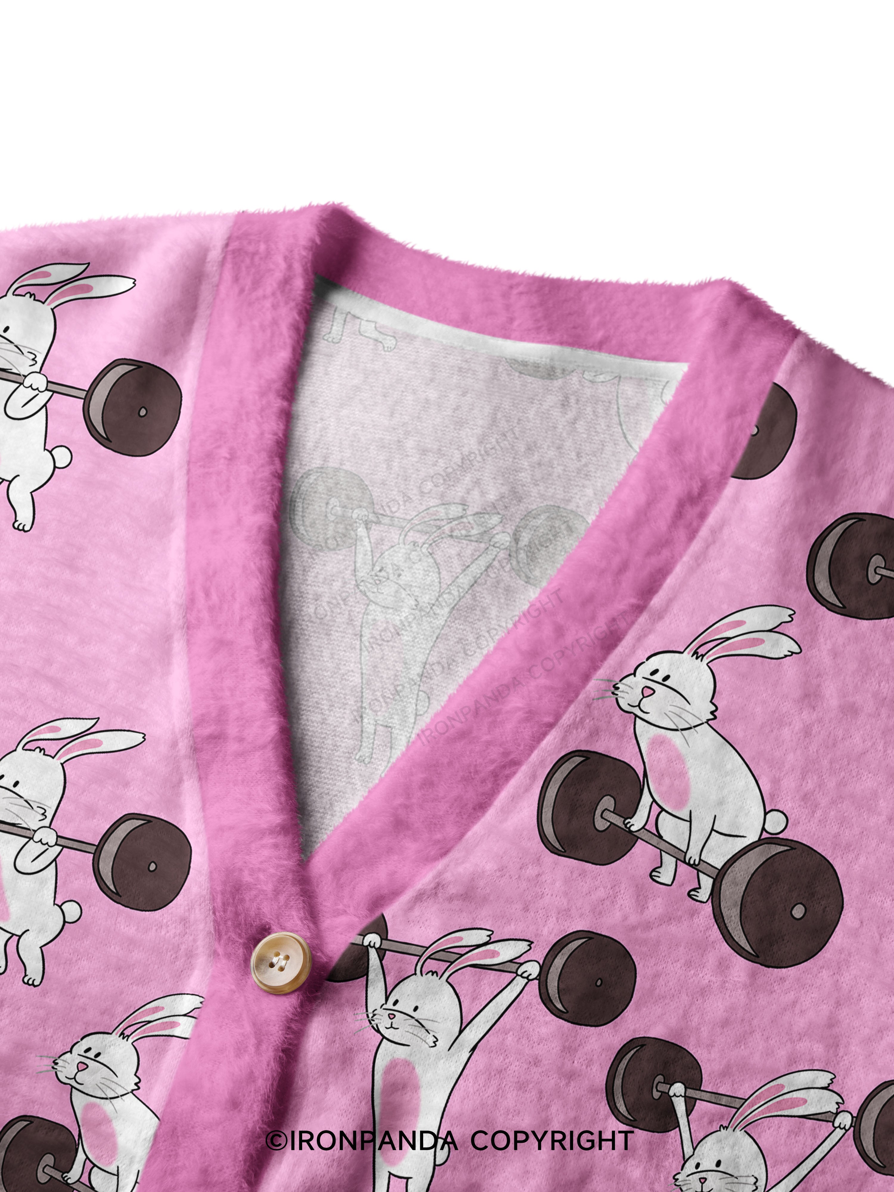 Lift Like Bunny Ugly Cardigan Sweater