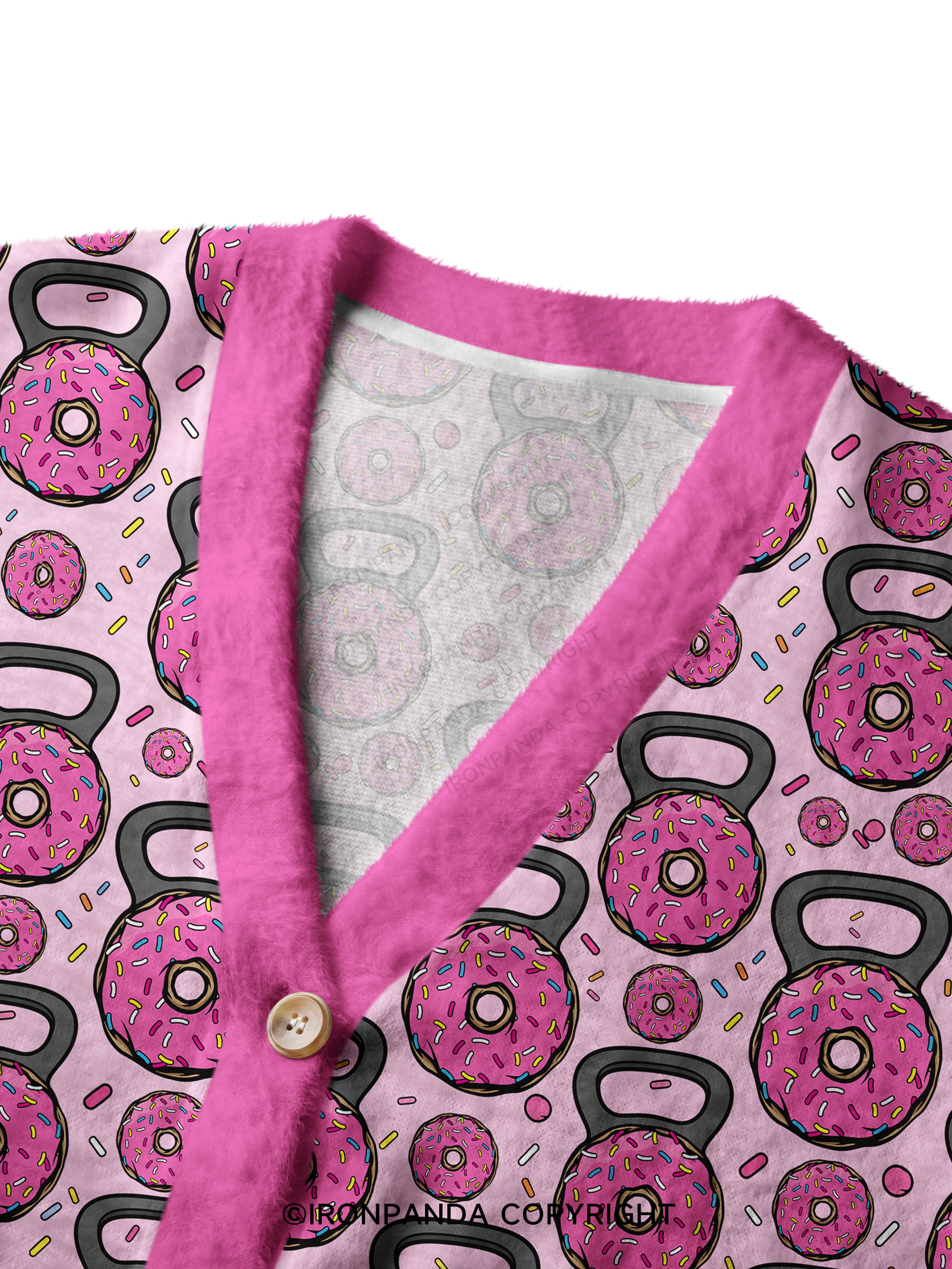 DONUT BARBELL GYM Ugly Cardigan Sweater