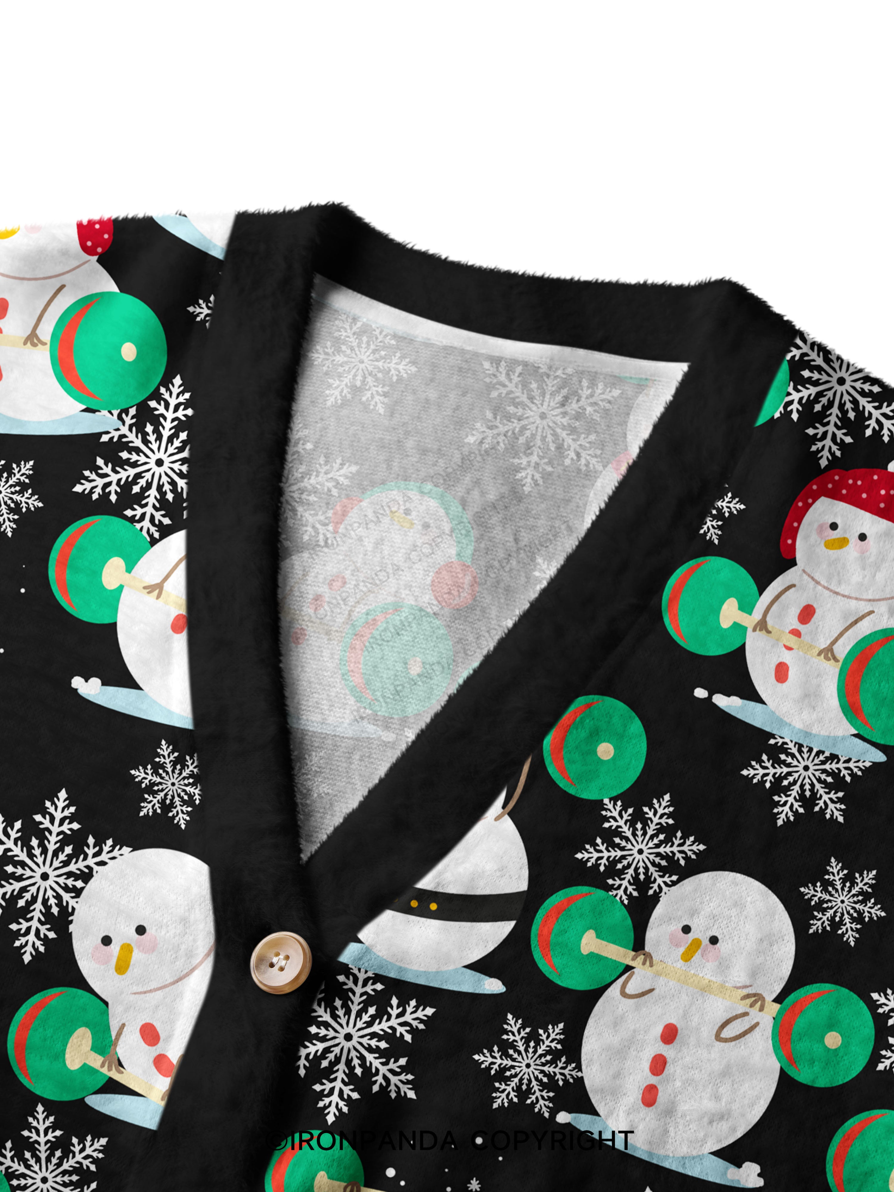 Snowman team weightlifting Ugly Cardigan Sweater