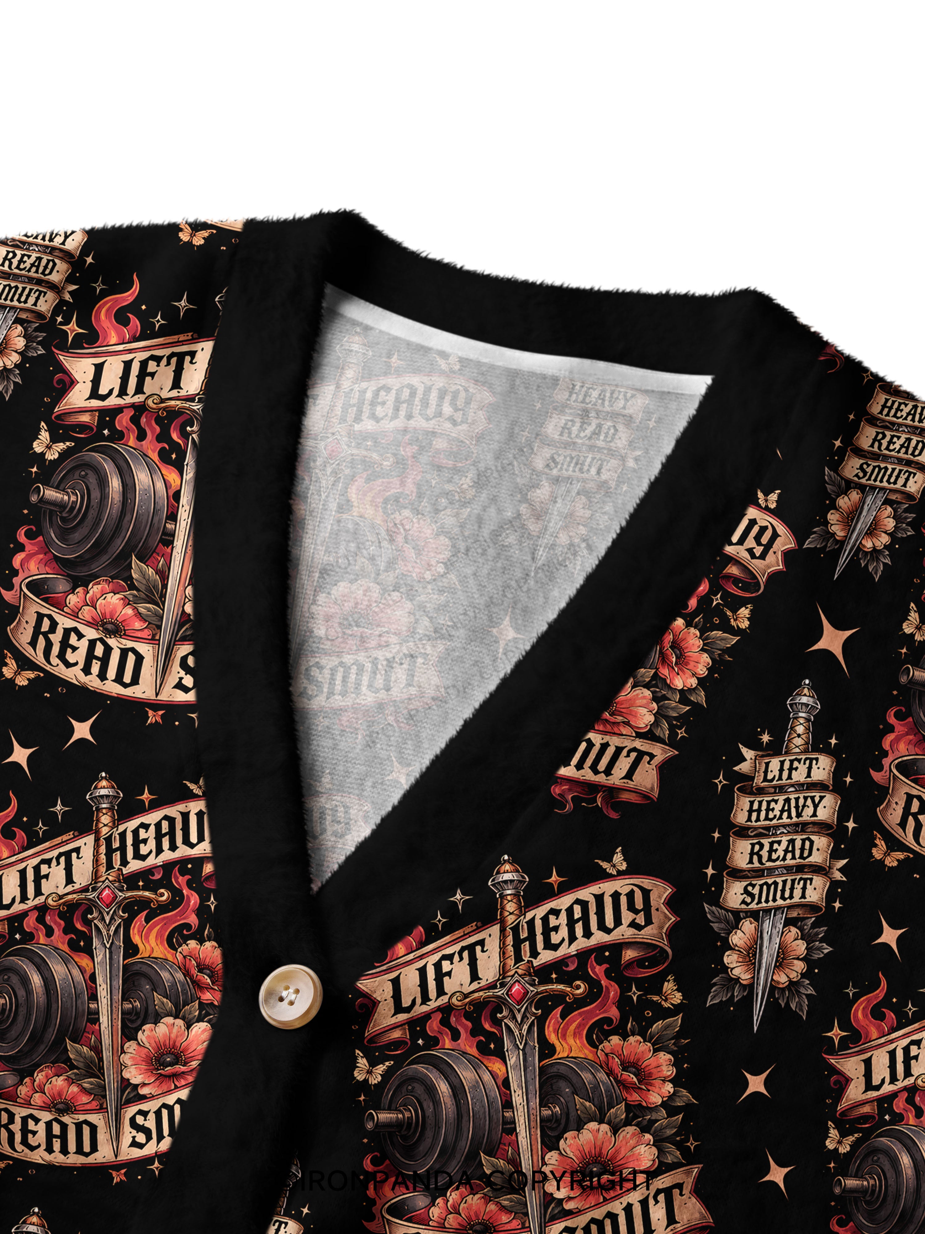 Lift Heavy Read Smut Ugly Cardigan Sweater