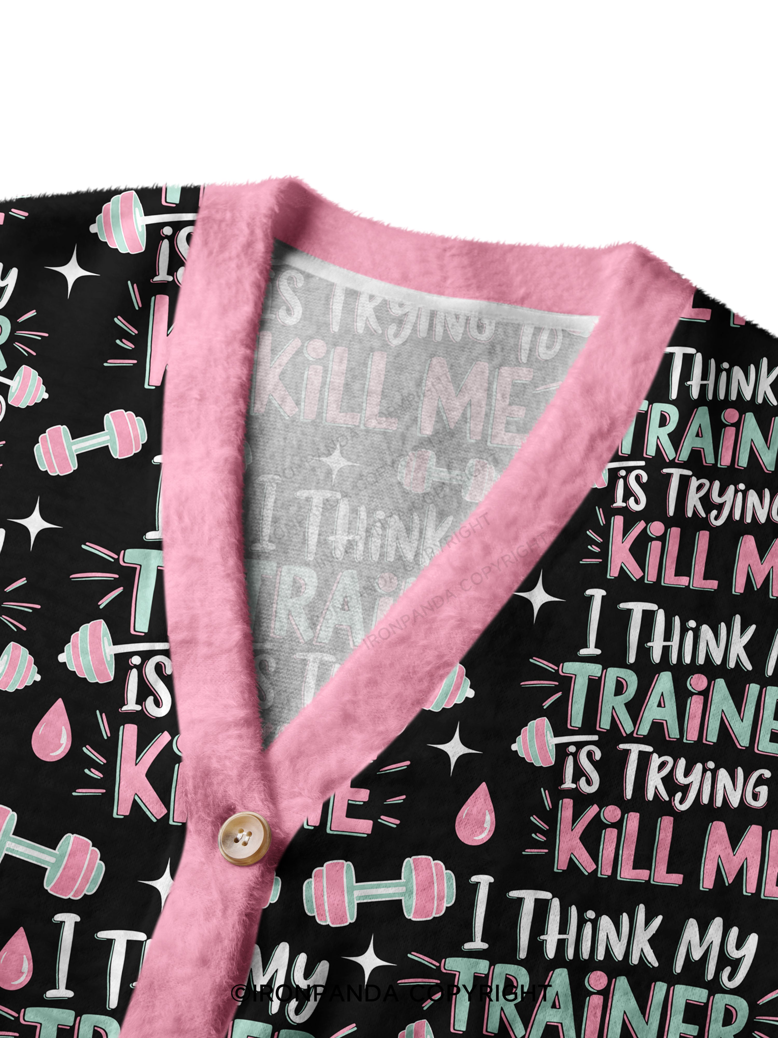I THINK MY TRAINER IS TRYING TO KILL ME Ugly Cardigan Sweater