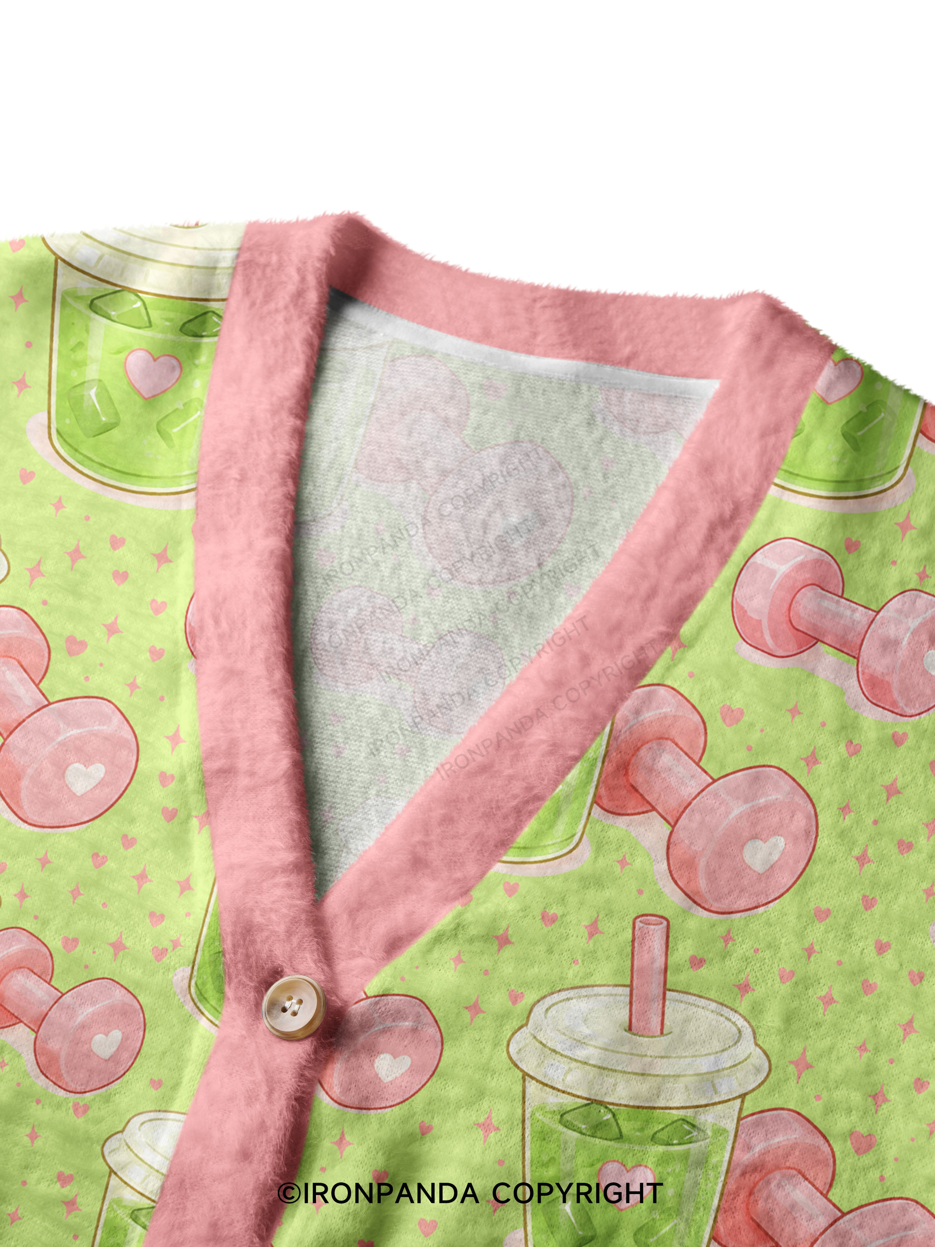 MATCHA & DUMBBELLS Ugly Cardigan Sweater
