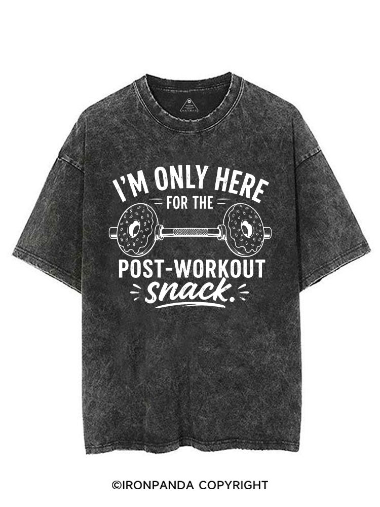 I'M ONLY HERE FOR THE POST-WORKOUT SNACK DONUT VINTAGE GYM SHIRT