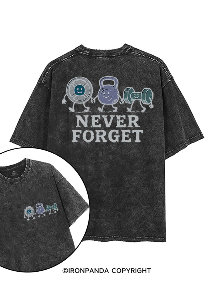 NEVER FORGET FITNESS printed Gym Shirt