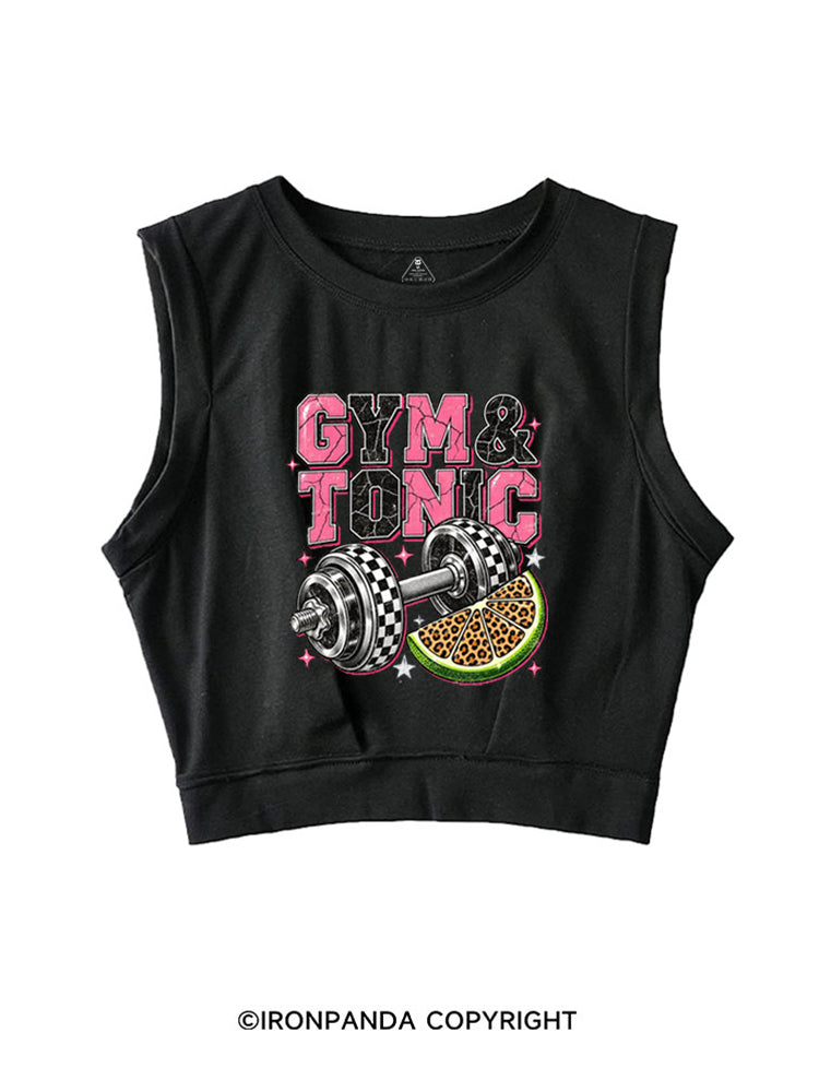 GYM & TONIC STAY STRONG STAY WILD SLEEVELESS CROP TOPS