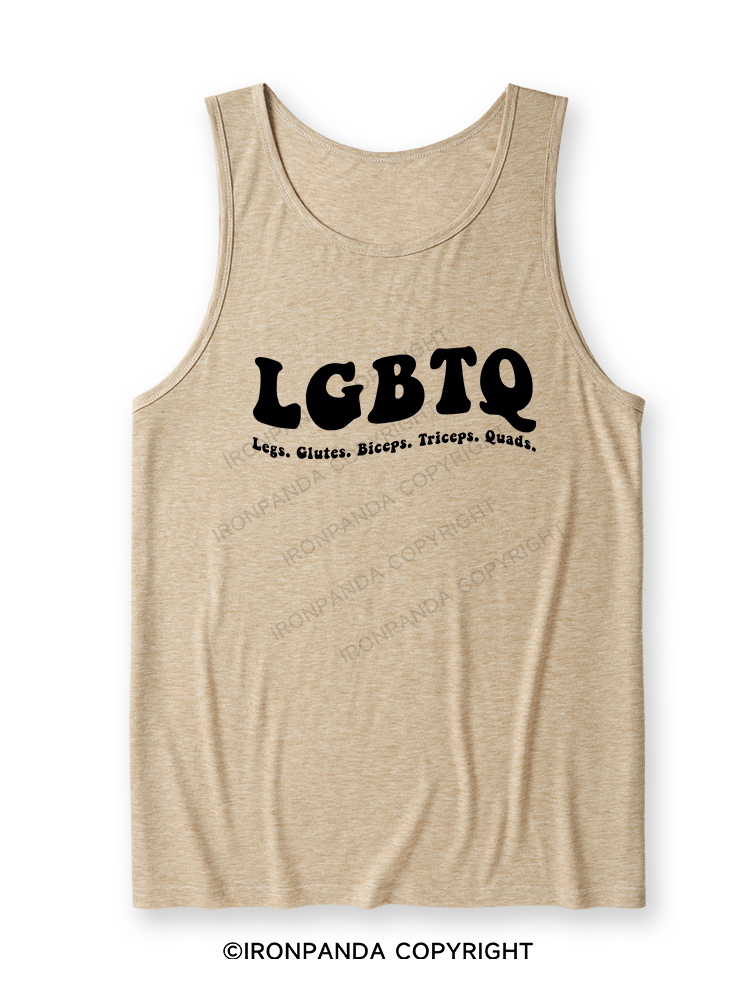 LGBTQ: Legs, Glutes, Biceps, Triceps, Quads Ultra Soft Heather Tank