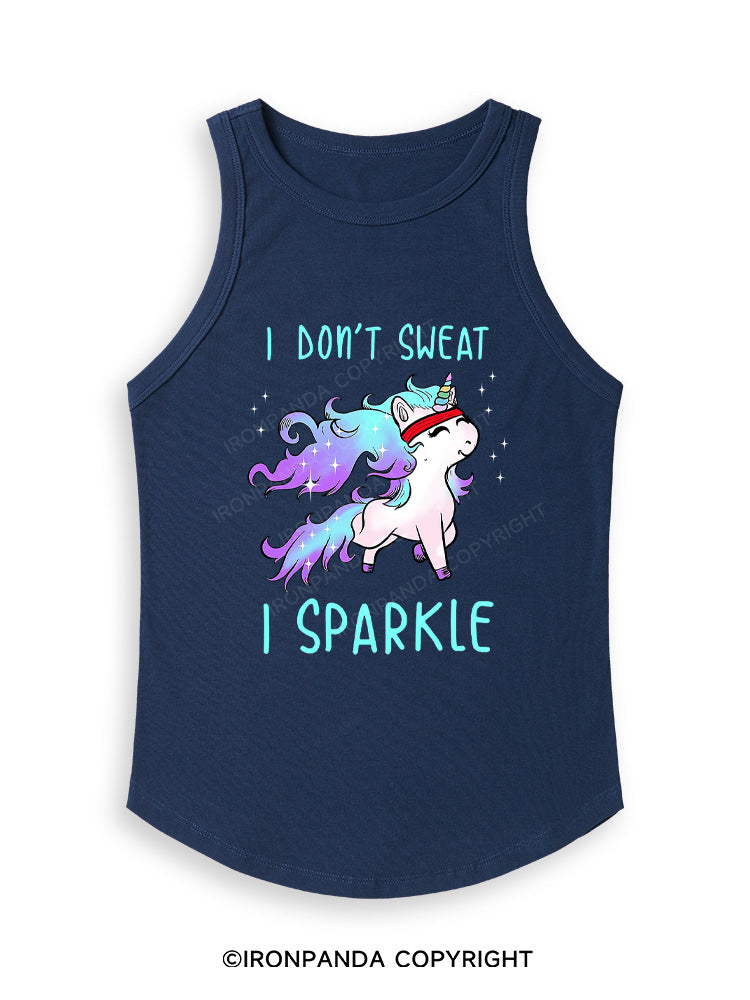 I DON'T SWEAT I SPARKLE Fitted Tank Top