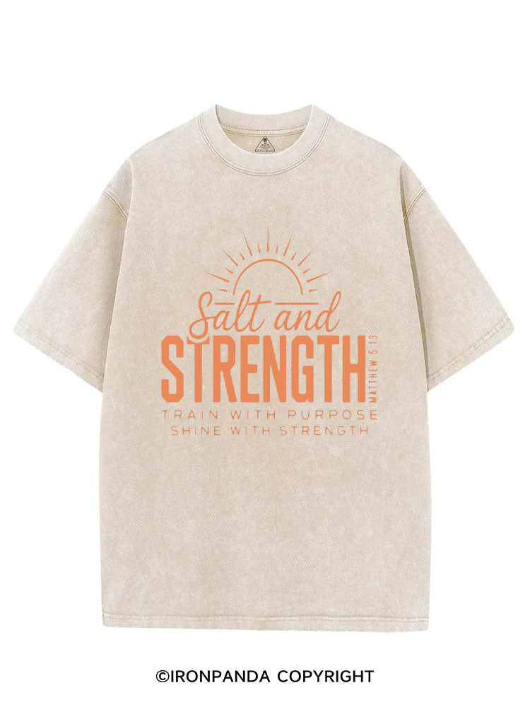 SALT AND STRENGTH TRAIN WITH PURPOSE SHINE WITH STRENGTH VINTAGE GYM SHIRT