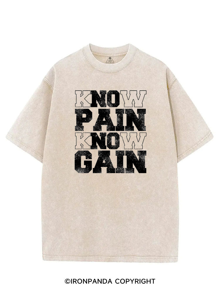 KNOW PAIN KNOW GAIN VINTAGE GYM SHIRT