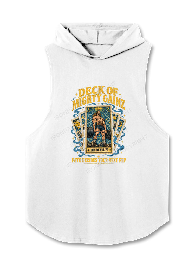 Deck Of Mighty Gainz The Deadlift Tarot Card Hooded Tank