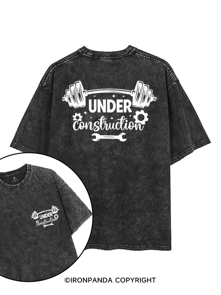UNDER CONSTRUCTION FUNNY WORKOUT printed Gym Shirt