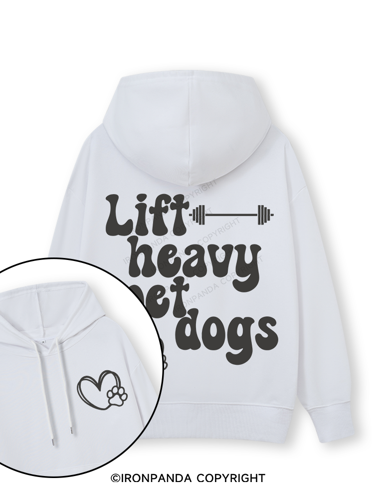 Lift Heavy Pet Dogs Letter Double-Sided Printed Classic Gym Hoodie