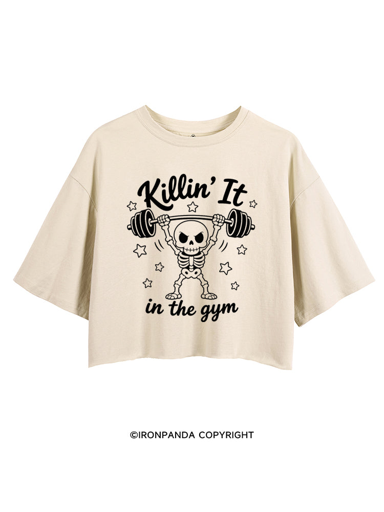 KILLIN' IT IN THE GYM SKELETON CROP TOPS