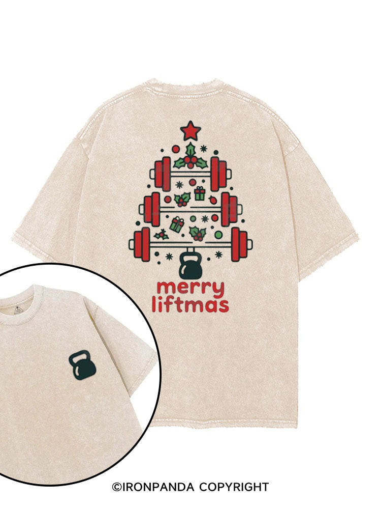 MERRY LIFTMAS FITNESS CHRISTMAS TREE printed Gym Shirt