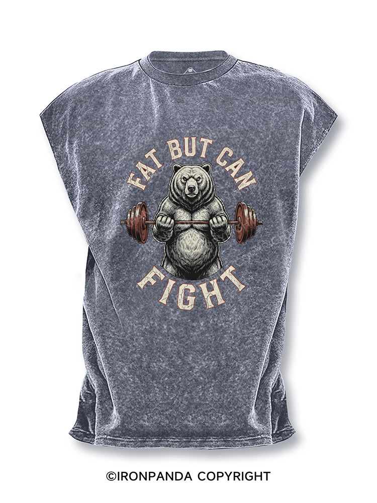 Fat But Can Fight Powerlifting Bear Cut Off Tank