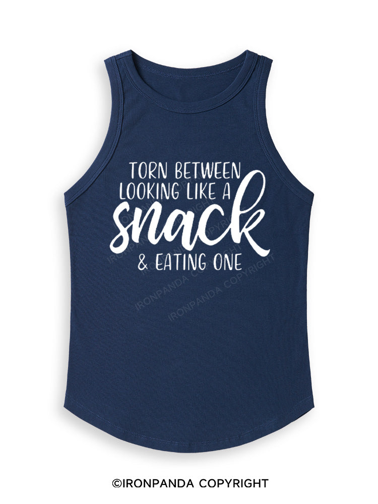 TORN BETWEEN A SNACK AND EAT ONE Fitted Tank Top