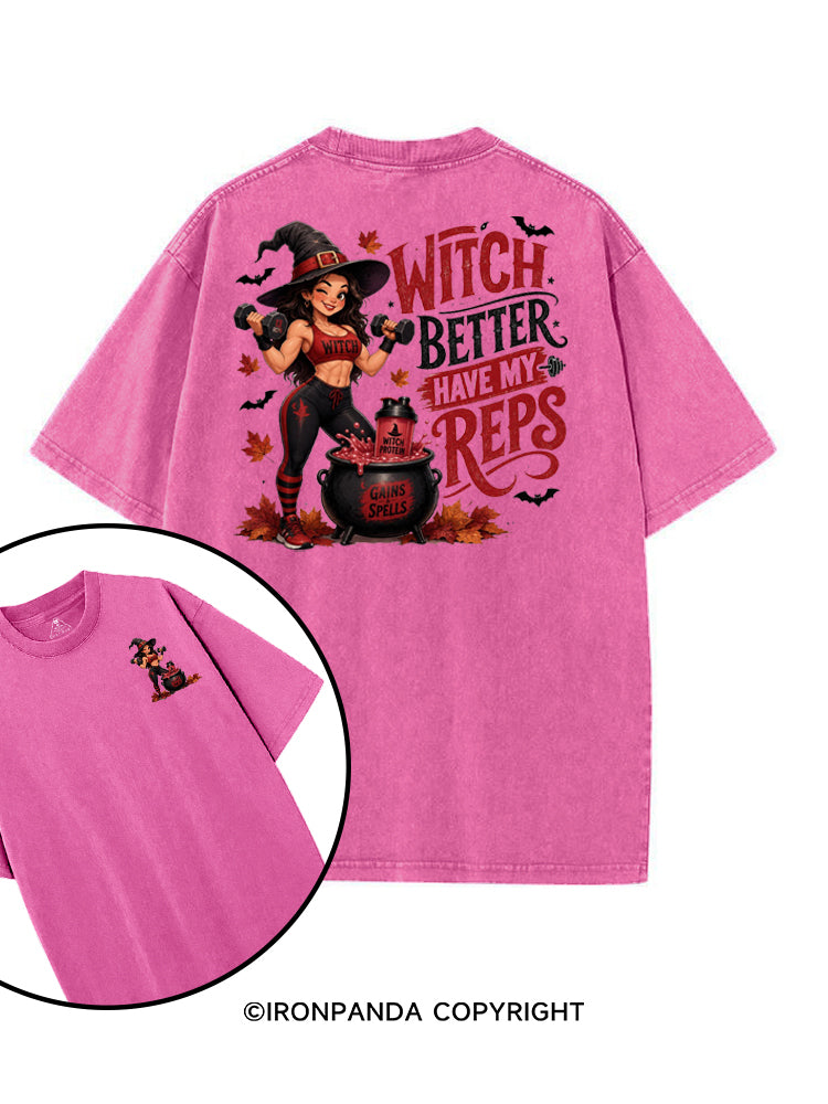 WITCH BETTER HAVE MY REPS HALLOWEEN printed Gym Shirt