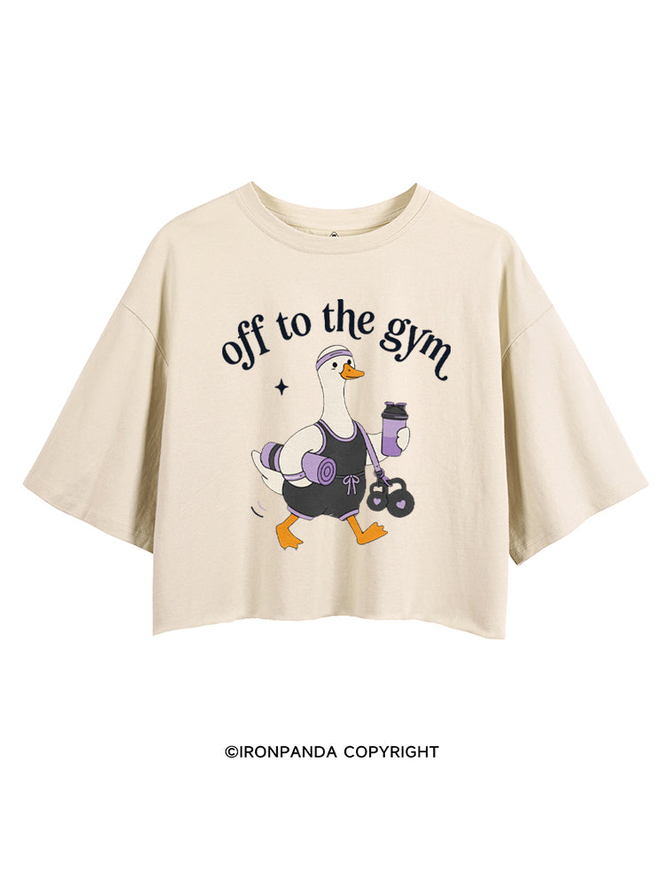 OFF TO THE GYM SILLY GOOSE CROP TOPS