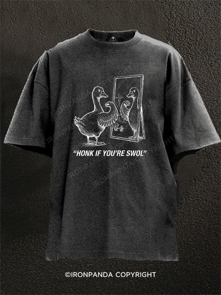 Honk If You Are Swole Silly Goose Washed Gym Shirt