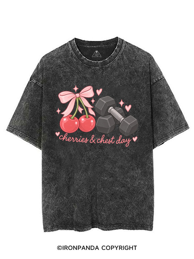 CHERRIES & CHEST DAY VINTAGE GYM SHIRT