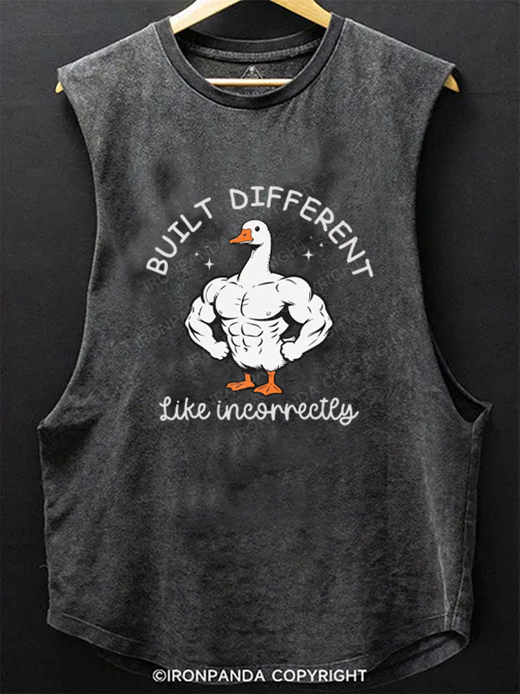 BUILT DIFFERENT Like incorrectly Scoop Bottom Cotton Tank