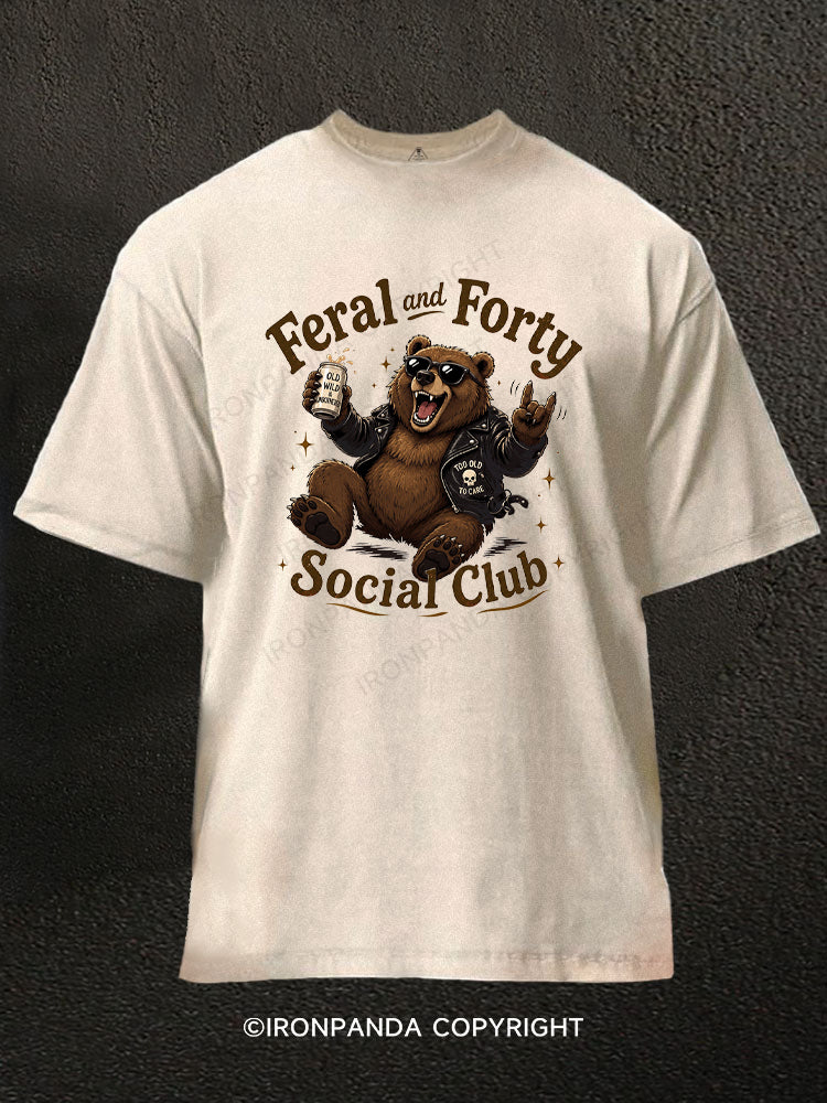 Feral and Forty Social Club Washed Gym Shirt