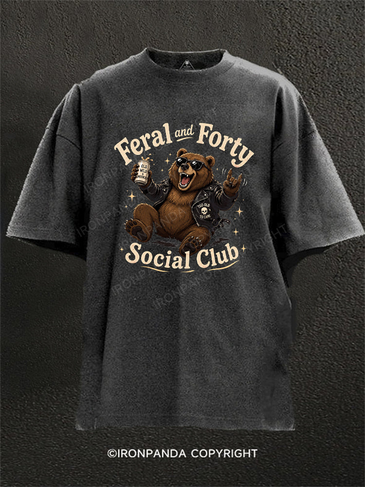 Feral and Forty Social Club Washed Gym Shirt