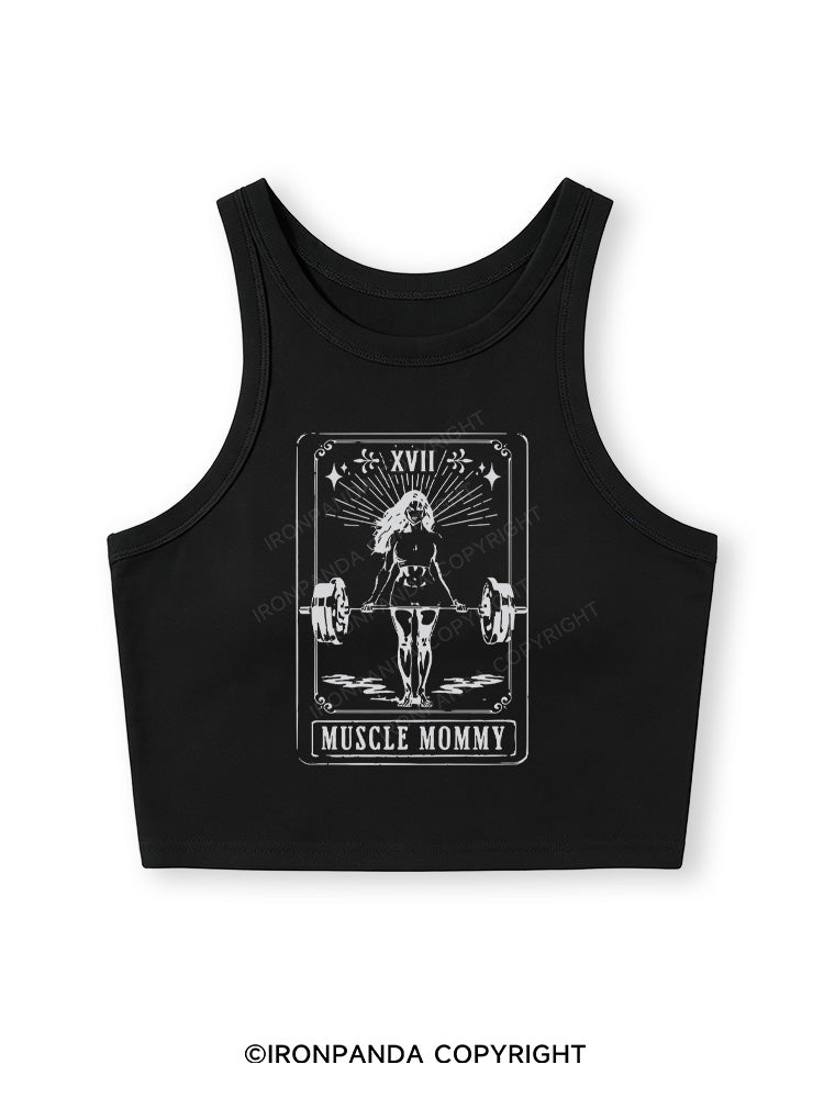TAROT CARD MUSCLE MOMMY Fitted Crop Tank Top