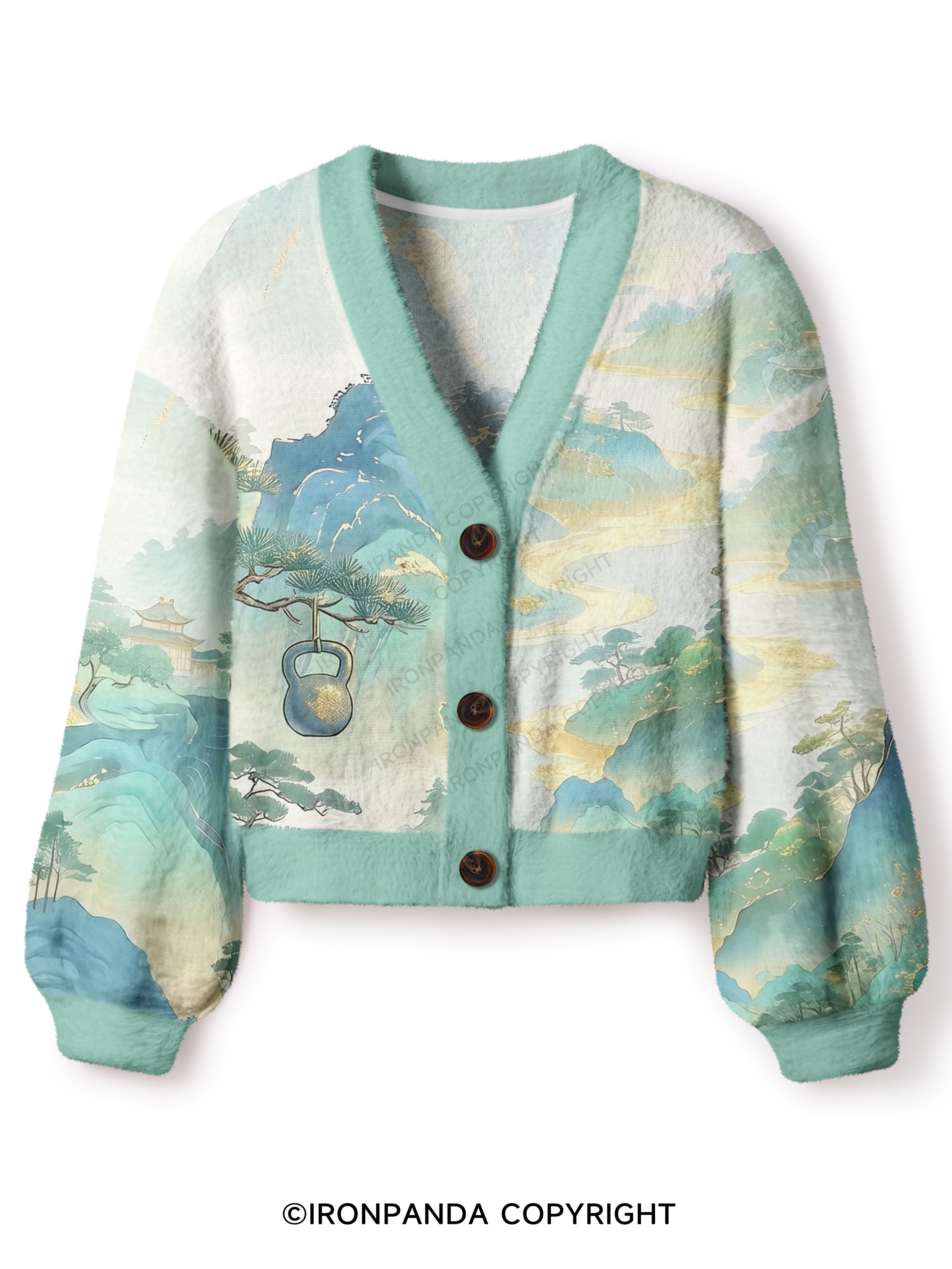 Cloud Ridge Bell Crop Ugly Cardigan Sweater